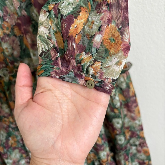 Zara Women’s Floral Midi Dress with Long Sleeves size XS - Picture 7 of 11